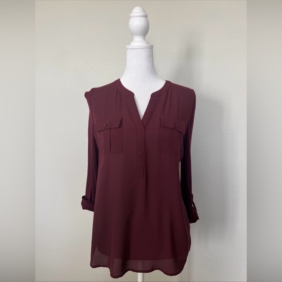 INC - Women's Burgundy Blouse - Picture 1 of 9